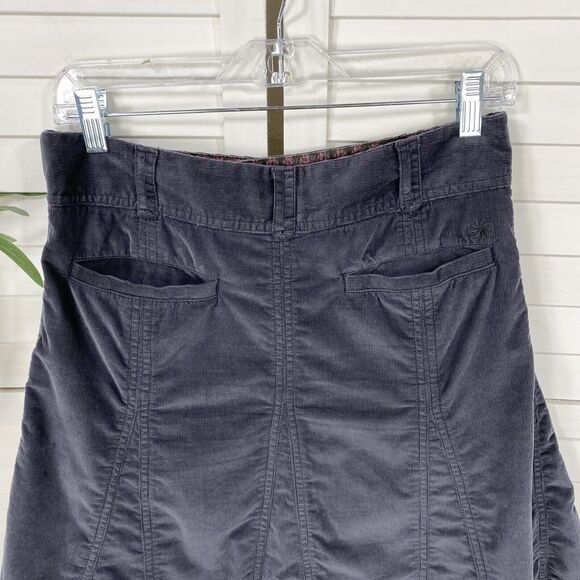 Athleta Gray‎ Whenever Corduroy Skirt A Line Athleisure Snap Drawstring Size 4 - Picture 5 of 7